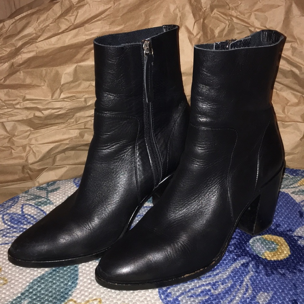 Topshop Leather Sock Boot